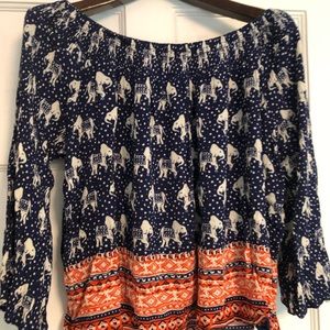 Bohemian off the shoulder blouse